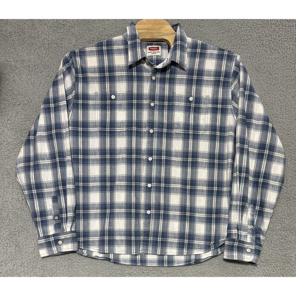 Wrangler Long Sleeve Button Up Plaid Shirt Mens 3XL Stretch